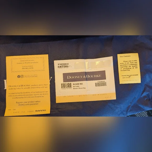 Dooney and Bourke Medium Russel Florentine leather in NATURAL Nwt - Picture 7 of 7